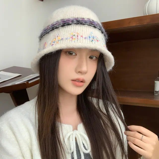 稻草人 韩版时尚可爱盆帽显脸小 秋冬保暖素颜百搭 聚酯纤维 渔夫帽 女款