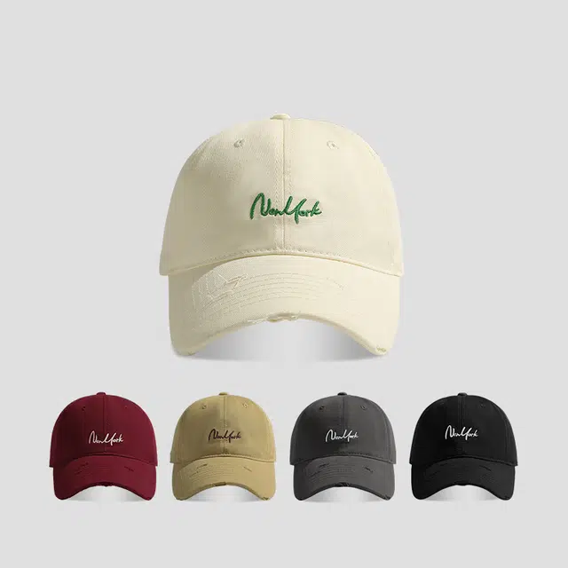 稻草人 韩版百搭简约刺绣字母棒球帽 大头围显脸小时尚潮流 棉 鸭舌帽 男女同款情侣款