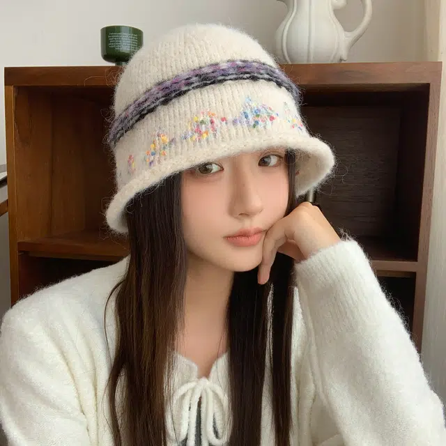 稻草人 韩版时尚可爱盆帽显脸小 秋冬保暖素颜百搭 聚酯纤维 渔夫帽 女款