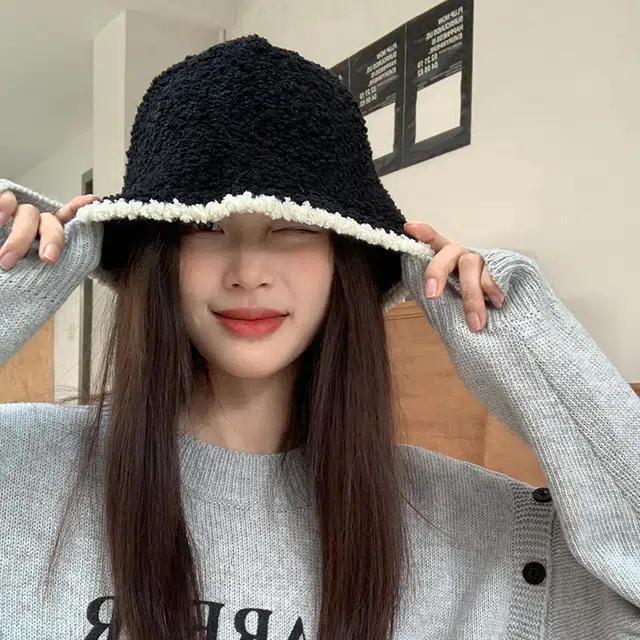 稻草人 韩版时尚百搭撞色气质高级感软糯保暖显脸小 聚酯纤维 渔夫帽 女款