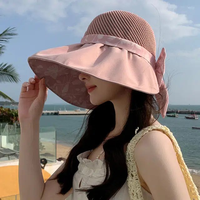 稻草人 百搭时尚显脸小 大帽檐遮阳防晒防紫外线 聚酯纤维 渔夫帽 女款