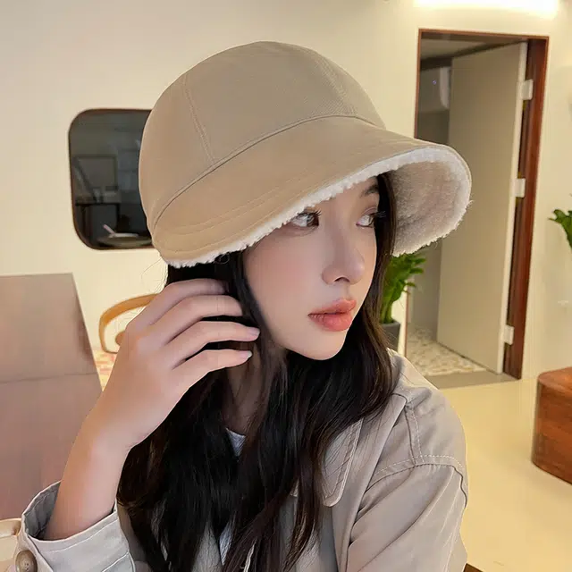 稻草人 韩版加绒简约百搭显脸小 潮流时尚 聚酯纤维 鸭舌帽 女款