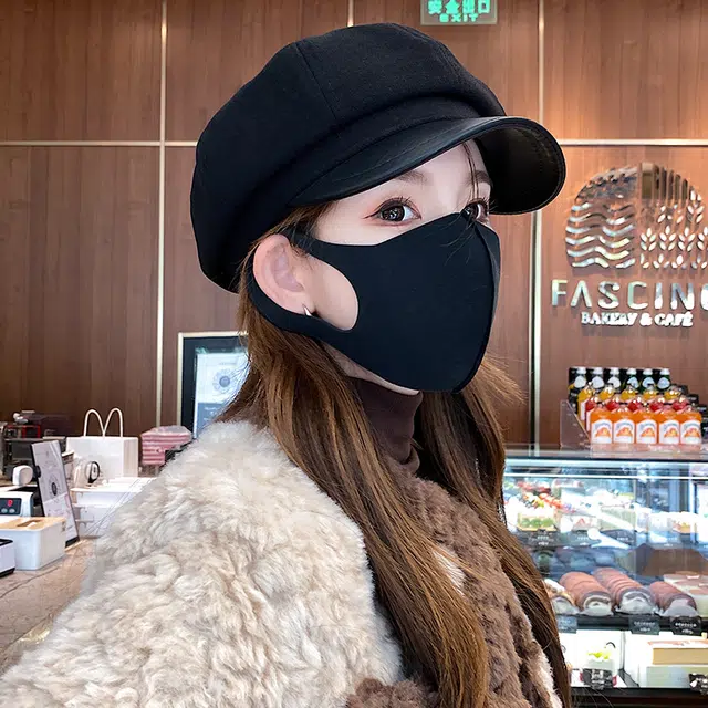 稻草人 秋冬韩系百搭显脸小八角帽 英伦复古文艺风  聚酯纤维 贝雷帽 女款