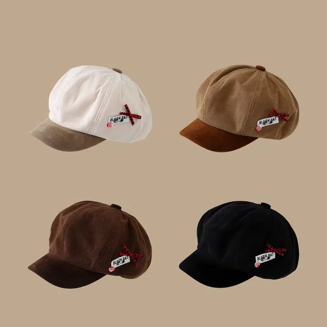 稻草人 可爱百搭韩版蓓蕾帽 显脸小时尚简约 聚酯纤维 贝雷帽 女款