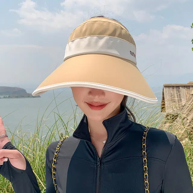 稻草人 夏季大帽檐遮阳防紫外线 百搭时尚 显脸小 锦纶 防晒帽 女款