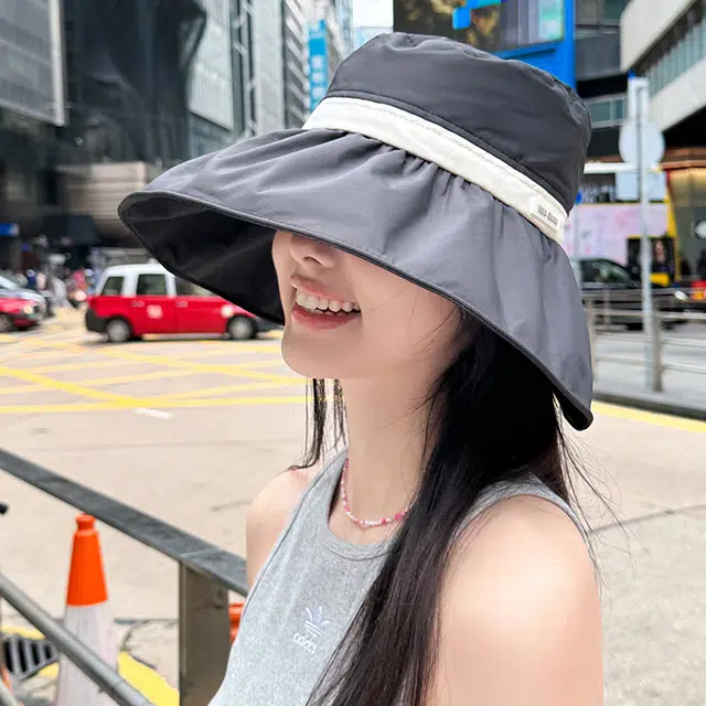 稻草人 韩版大檐百搭 显脸小 遮阳防晒 防紫外线 聚酯纤维 渔夫帽 女款