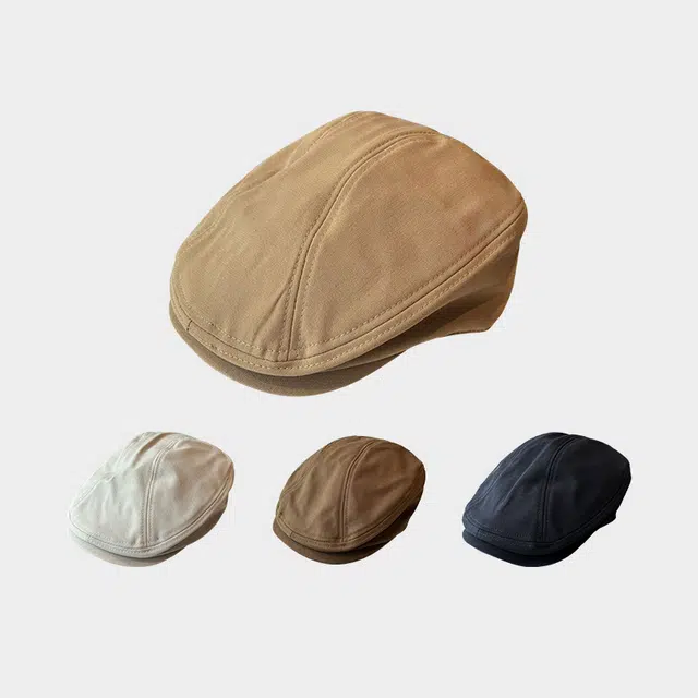 稻草人 韩系休闲简约光板纯色前进帽 学生百搭时尚显脸小蓓蕾帽 聚酯纤维 贝雷帽 女款