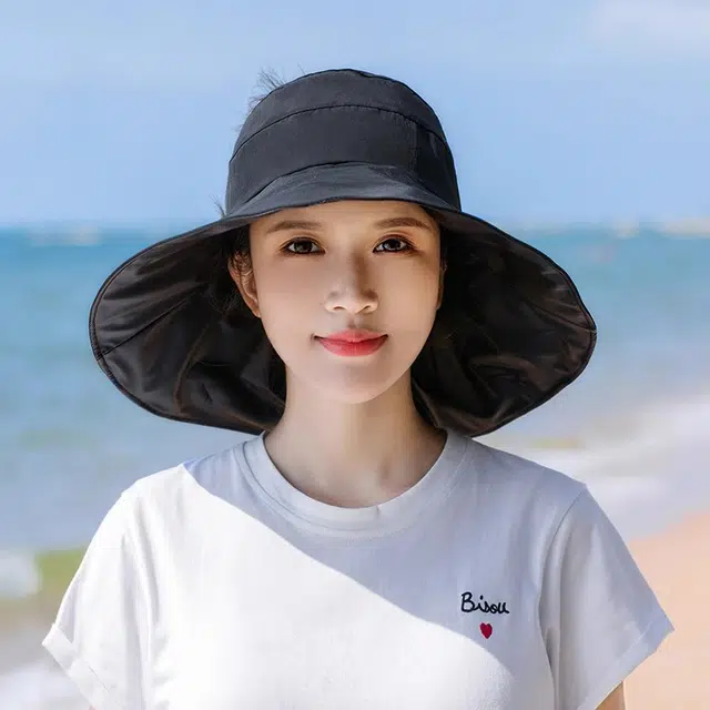 稻草人 空顶遮阳防紫外线 百搭显脸小 聚酯纤维 防晒帽 女款
