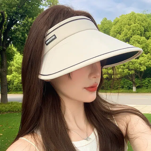 稻草人 夏季空顶大檐 遮阳防紫外线 时尚百搭显脸小 简约休闲 聚酯纤维 防晒帽 女款