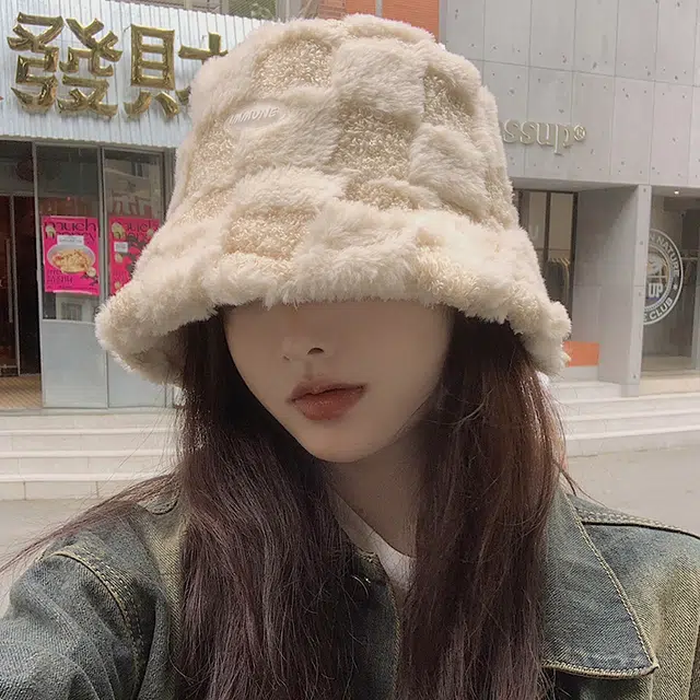 稻草人 百搭时尚显脸小保暖加厚格子 聚酯纤维 渔夫帽 女款