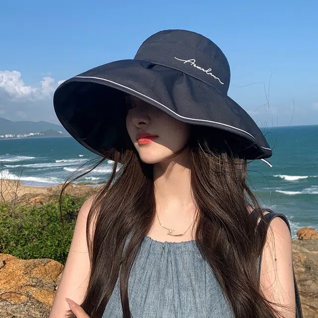 稻草人 大帽檐显脸小遮阳 防紫外线 韩系百搭时尚 涤棉 防晒帽 女款