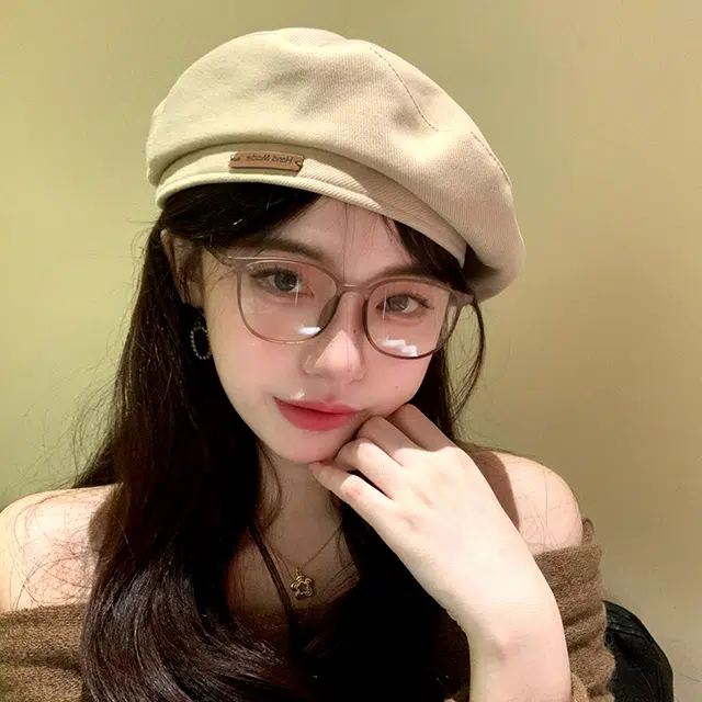 稻草人 休闲复古画家显脸小韩版百搭蓓蕾八角帽 棉 贝雷帽 女款