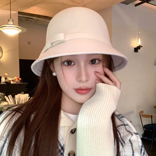 稻草人 韩版时尚优雅高级感 百搭潮流纯色 显脸小 羊毛 渔夫帽 女款