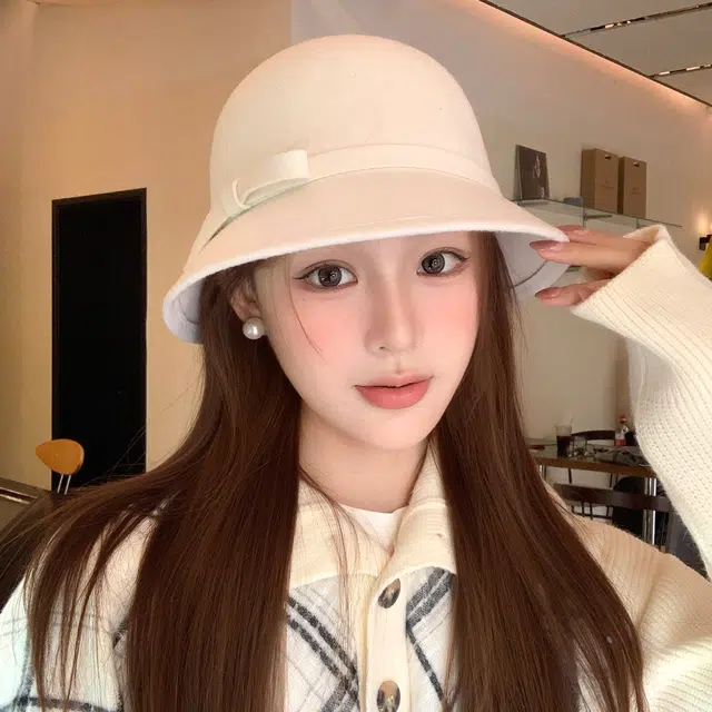 稻草人 韩版时尚优雅高级感 百搭潮流纯色 显脸小 羊毛 渔夫帽 女款