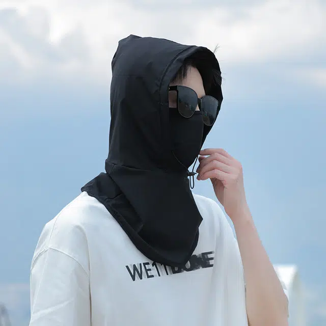 稻草人 夏季全脸遮阳防紫外线 简约休闲百搭 锦纶 防晒帽 男女同款情侣款