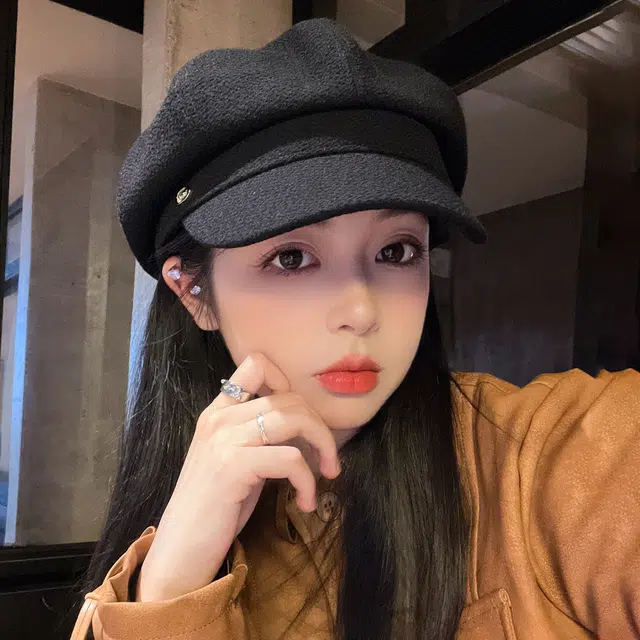 【显脸小】 稻草人 气质简约休闲复古时尚八角帽 韩版百搭 涤棉 贝雷帽 女款