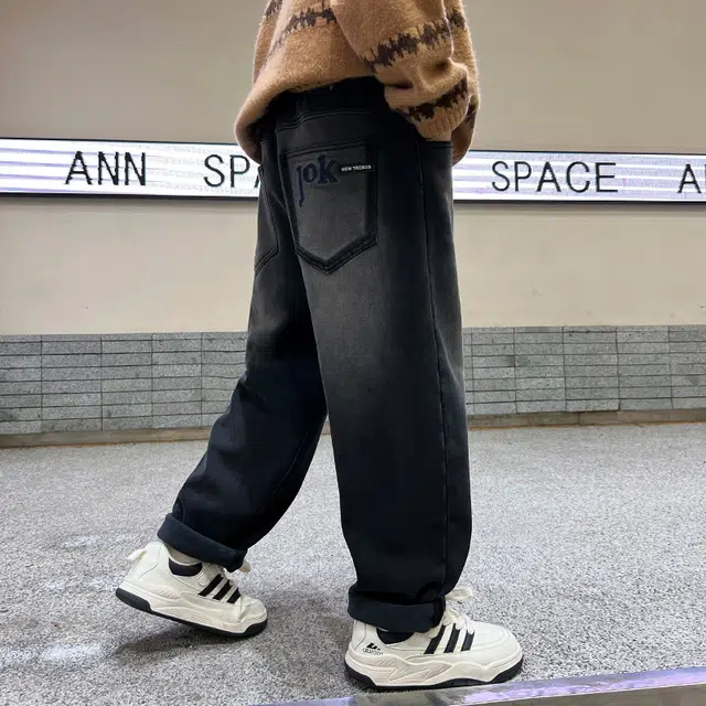 木木屋 亲肤时尚柔软轻盈牛仔裤 蓝色 青少年