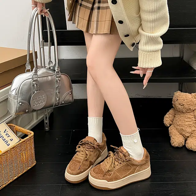 乐乐鱼 复古厚底休闲运动百搭潮流小众设计感 增高 低帮 板鞋 女