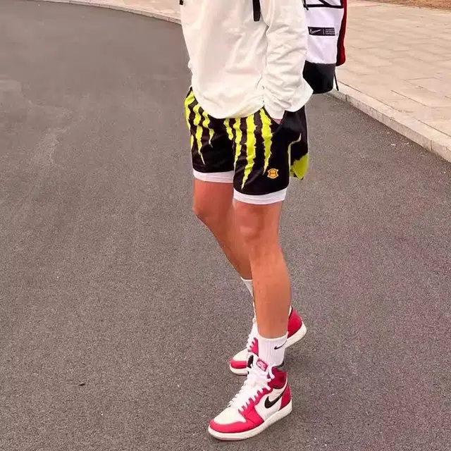 泡泡陷阱 美式抓痕爪印夏季网眼透气宽松跑步运动健身休闲篮球裤 男女同款