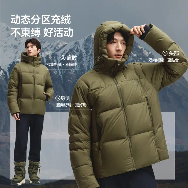蕉下 时尚简约保暖抗湿冷蓬松防水防寒防风锁温可机洗羽绒服 男款