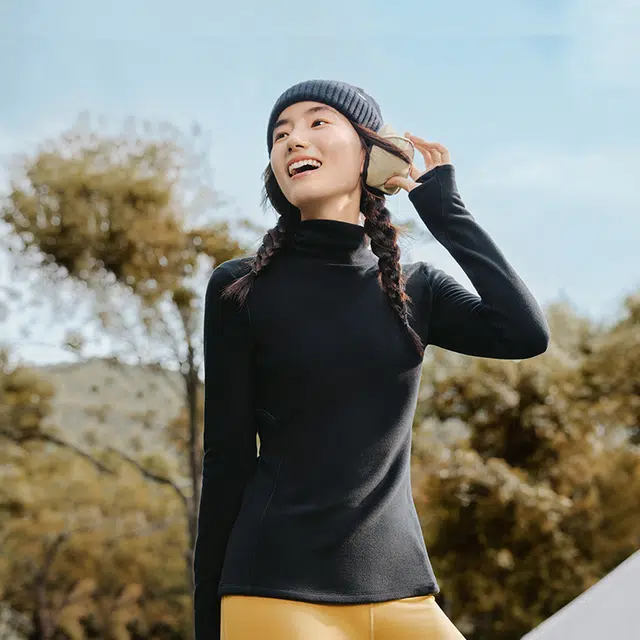 蕉下 摇粒绒高领保暖加绒亲肤内搭打底毛衣 女款 纯色