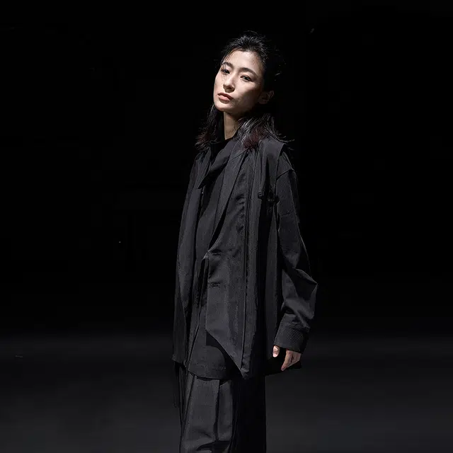 幻象者 宽松休闲时尚舒适百搭纯色马甲 男女同款 黑色