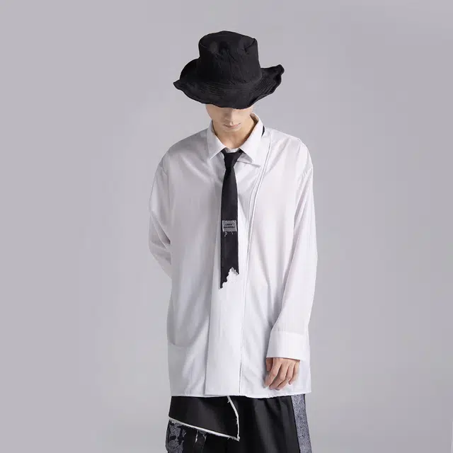 幻象者 个性绣花拼接 领带 男女同款情侣款 黑色