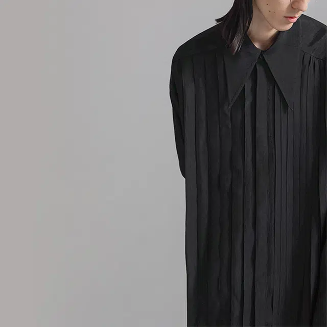 幻象者 设计长款宽松廓形长袖衬衫 男女同款 黑色