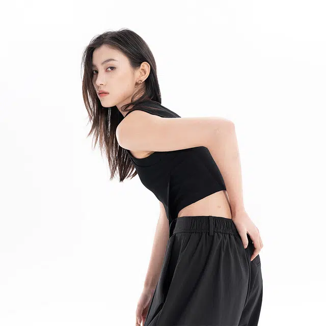 Huanzhe Knitted Tank Top Black