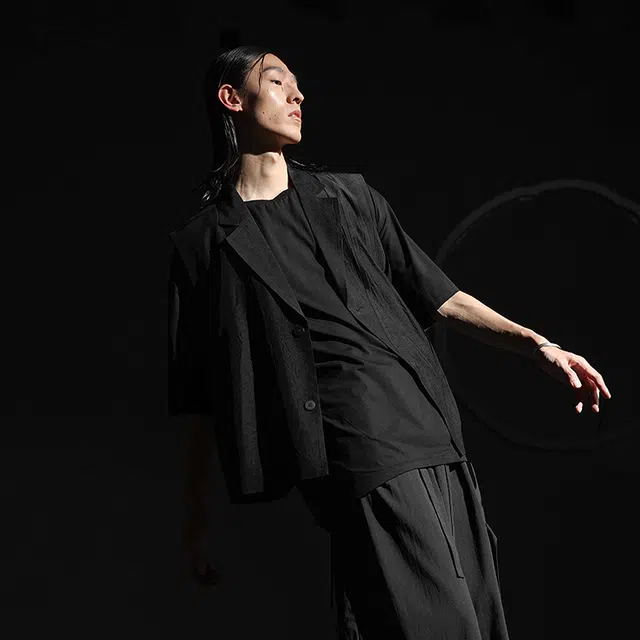 幻象者 纯色纽扣薄款马甲 男女同款 黑色