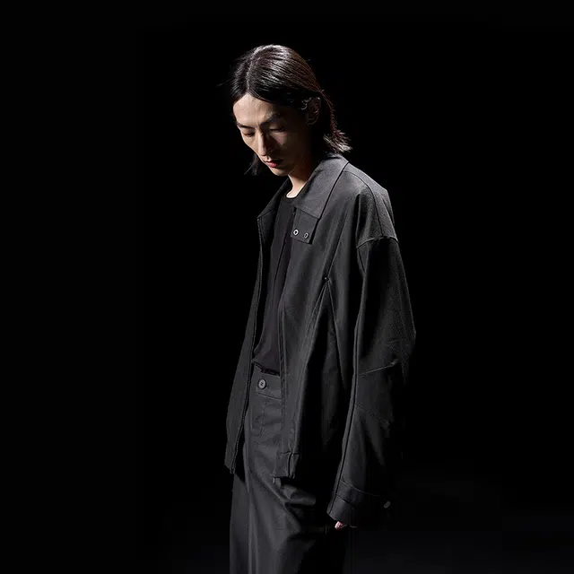 幻象者 原创设计休闲短款防风夹克外套 男女同款 黑色