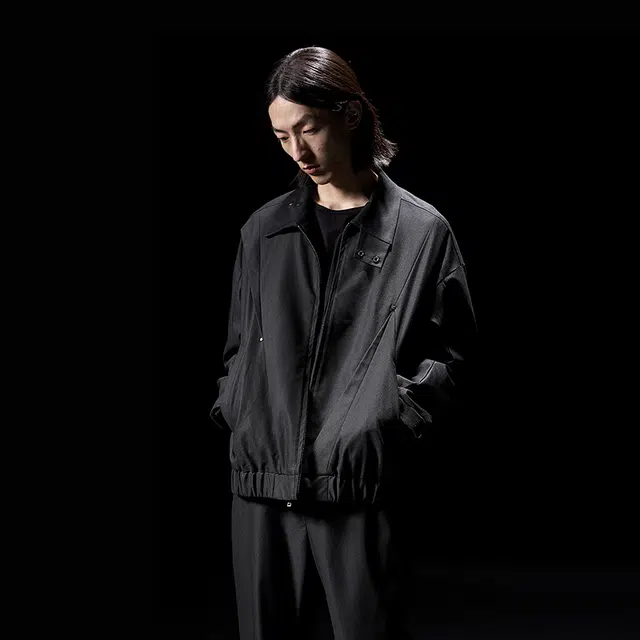 幻象者 原创设计休闲短款防风夹克外套 男女同款 黑色