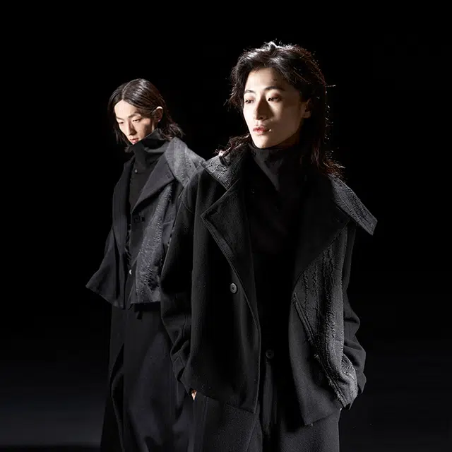 幻象者 原创设计羊毛呢子短款加厚夹克外套 男女同款 黑色