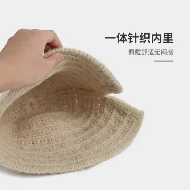尚先生 针织 秋冬款保暖护耳显脸小盆帽高级感 聚酯纤维 渔夫帽 女款