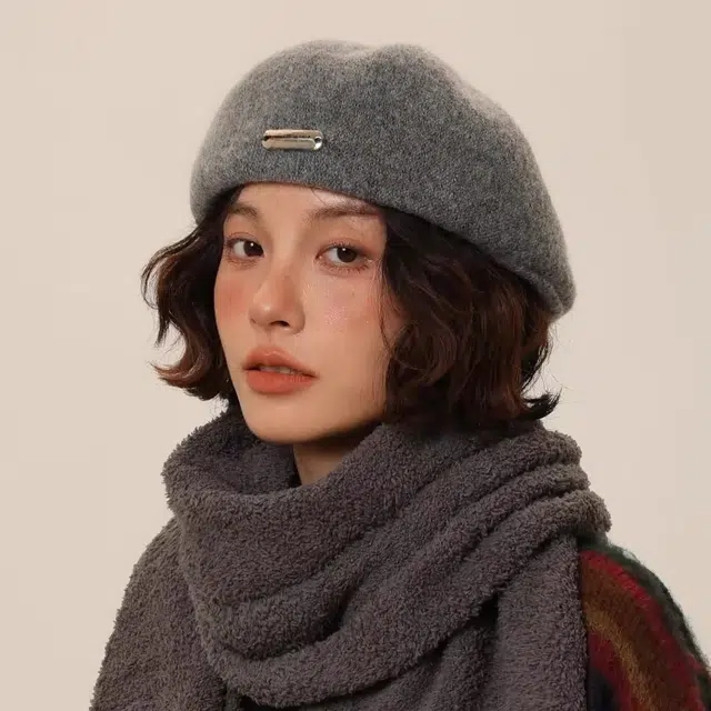 尚先生 气质百搭秋冬保暖画家帽子时尚休闲显脸小 毛呢 贝雷帽 男女同款情侣款