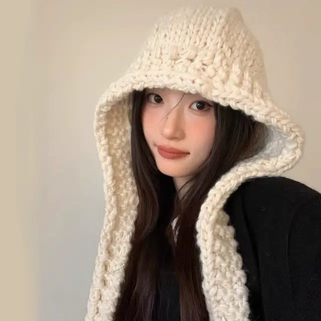尚先生 纯色巴拉克拉法韩系百搭保暖针织帽防寒 毛线 绒线帽 女款