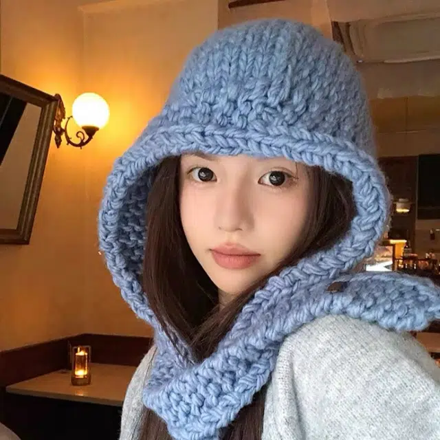 尚先生 纯色巴拉克拉法韩系百搭保暖针织帽防寒 毛线 绒线帽 女款