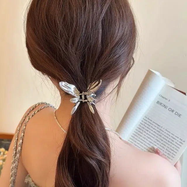 尚先生 轻奢小众金属感蝴蝶小号抓夹盘发发夹高级感鲨鱼夹新中式 发饰 女款