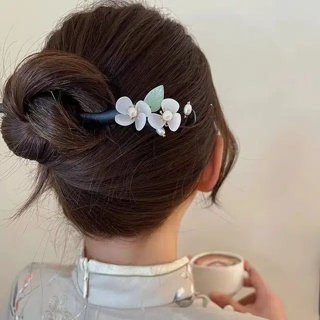 尚先生 国风白玉兰花朵古风高级感盘发新中式旗袍汉服 发簪 女款