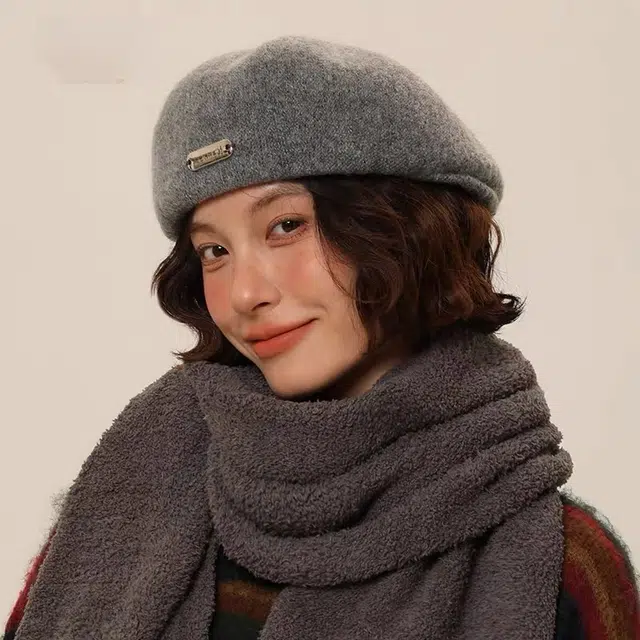 尚先生 气质百搭秋冬保暖画家帽子时尚休闲显脸小 毛呢 贝雷帽 男女同款情侣款