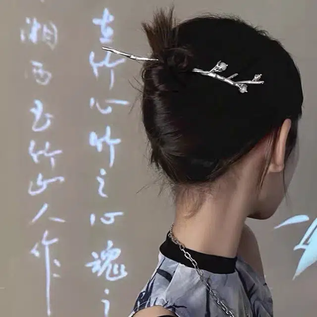 尚先生 中国风新中式金属日常玉兰花枝高级感现代小众发钗 发簪 女款