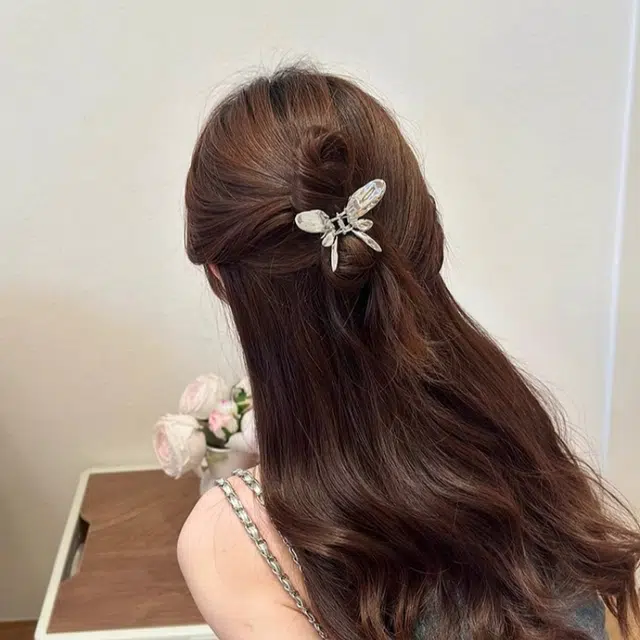 尚先生 轻奢小众金属感蝴蝶小号抓夹盘发发夹高级感鲨鱼夹新中式 发饰 女款