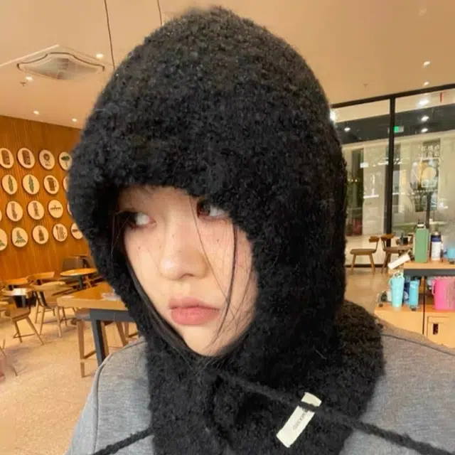 尚先生 复古时髦高级感帽新款秋冬保暖护颈一体 聚酯纤维 绒线帽 女款