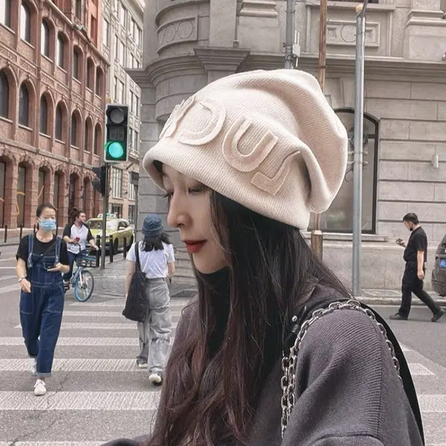 尚先生 堆堆秋冬款日系显脸小保暖护耳大头围复古 棉 绒线帽 男女同款情侣款