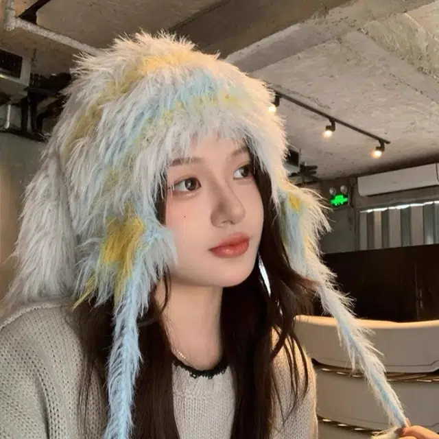 尚先生 可爱兔耳朵毛绒护耳帽毛茸茸氛围感保暖防寒包头帽子 棉 绒线帽 男女同款情侣款