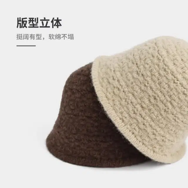尚先生 针织 秋冬款保暖护耳显脸小盆帽高级感 聚酯纤维 渔夫帽 女款