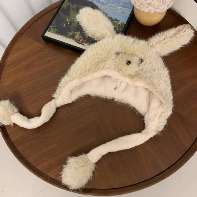 尚先生 加厚小狗毛绒绒帽子冬季新款可爱耳朵会动防寒保暖雷锋帽时尚百搭 绒线 斗篷帽 女款