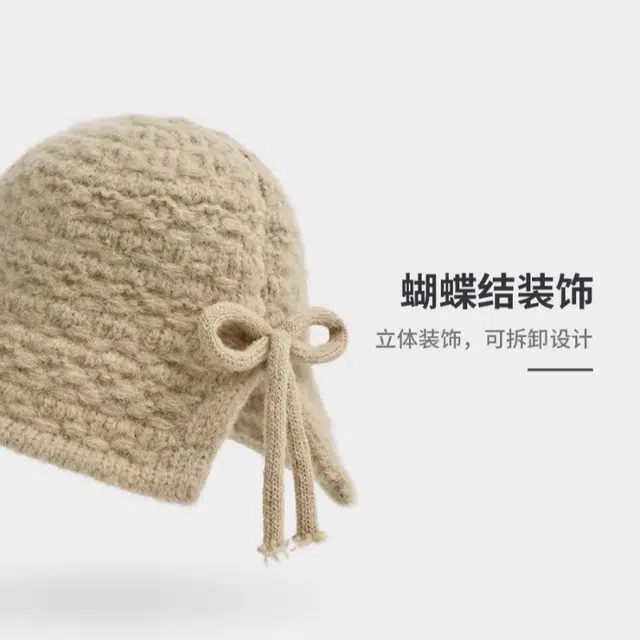 尚先生 针织 秋冬款保暖护耳显脸小盆帽高级感 聚酯纤维 渔夫帽 女款