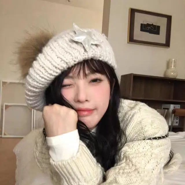 尚先生 毛球韩版帽子文艺可爱 马海毛 贝雷帽 女款