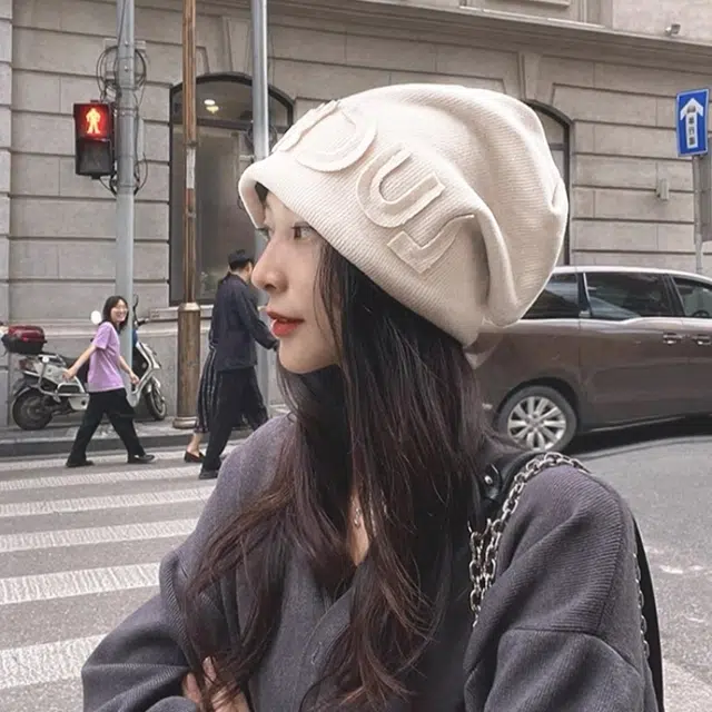 尚先生 堆堆秋冬款日系显脸小保暖护耳大头围复古 棉 绒线帽 男女同款情侣款